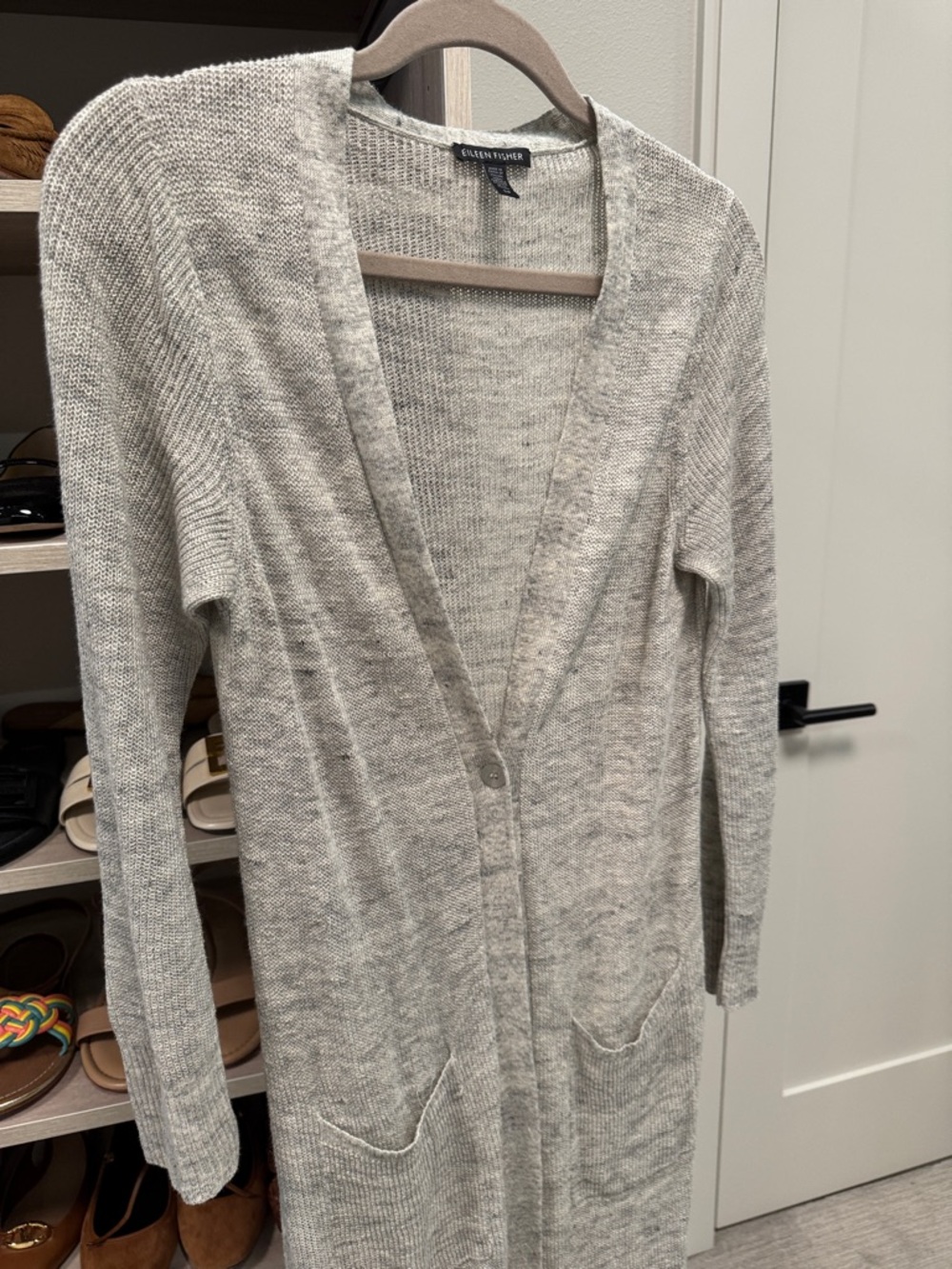 Eileen Fisher Organic Linen Ribbed Duster Cardigan Size Small - Picture 5 of 7